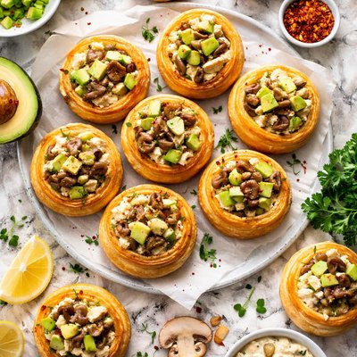 Image of Chicken Avocado and Mushroom Vol Au Vents