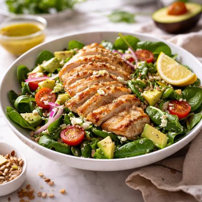 Image of Chicken Avocado and Spinach Salad