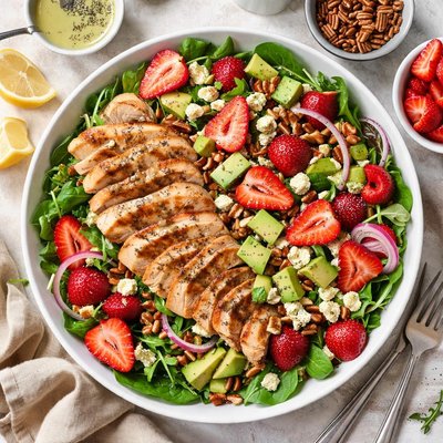 Image of Chicken Avocado and Strawberry Salad