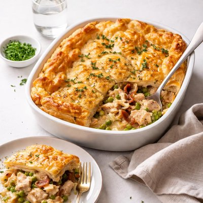 Image of Chicken Bacon and Leek Pot Pie Casserole