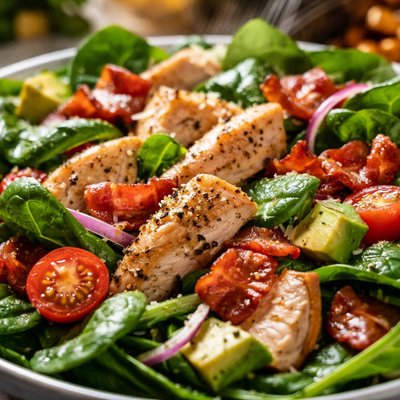 Image of Chicken Bacon and Spinach Salad