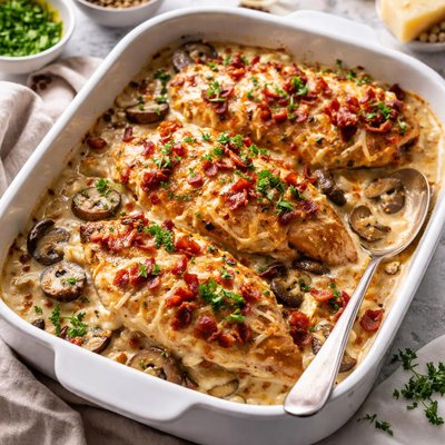 Image of Chicken Bacon Mushroom Bake
