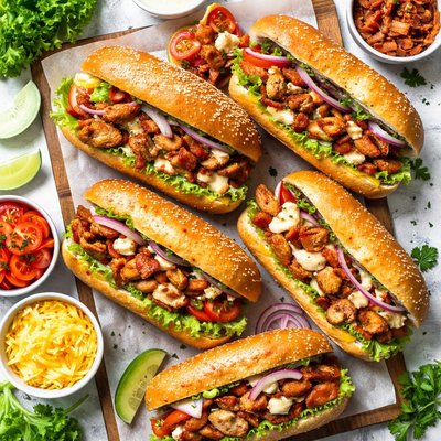 Image of Chicken Bacon Sub Sandwiches Oamc