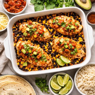 Image of Chicken Bake with Black Beans and Salsa