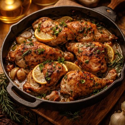 Image of Chicken Baked in White Wine Marinade