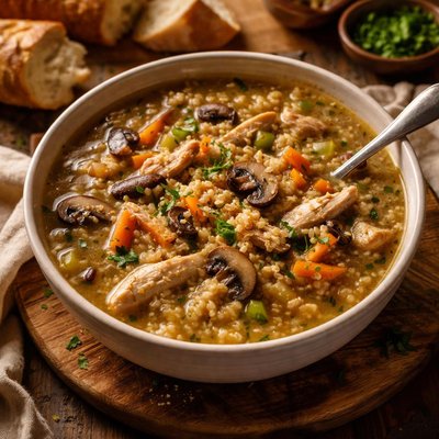 Image of Chicken Barley and Mushroom Soup