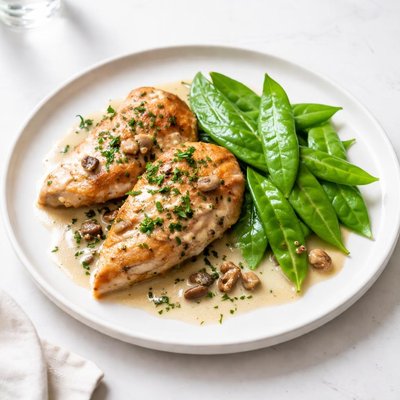 Image of Chicken Bianco with Fresh Snow Peas