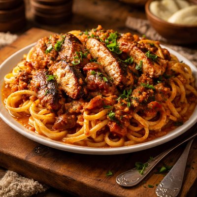 Image of Chicken Big Mamou on Pasta