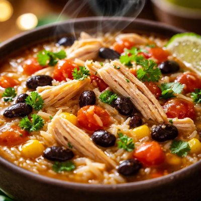 Image of Chicken Black Bean and Rice Soup