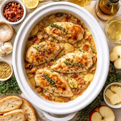 Image of Chicken Breasts Calvados Crock Pot