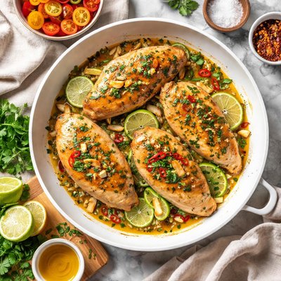 Image of Chicken Breasts Deglazed with Lime