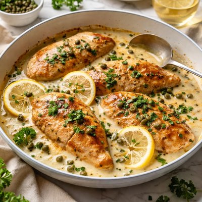 Image of Chicken Breasts in Caper Cream Sauce