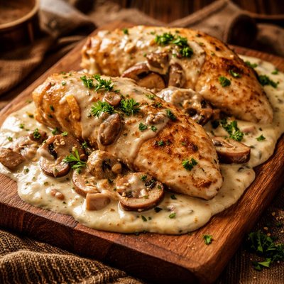 Image of Chicken Breasts in Sour Cream with Mushrooms