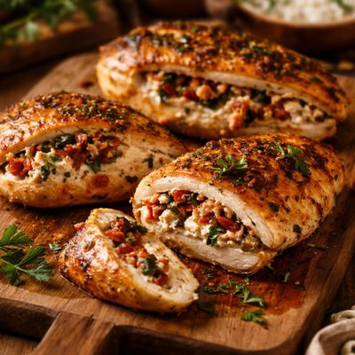 Image of Chicken Breasts Stuffed W Goat Cheese Sun Dried Tomatoes