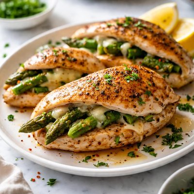 Image of Chicken Breasts Stuffed with Asparagus