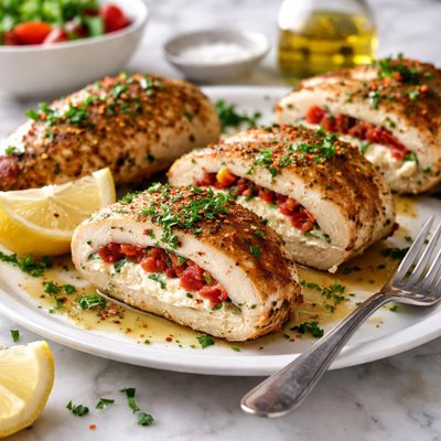 Image of Chicken Breasts Stuffed with Chevre Roasted Red Pepper