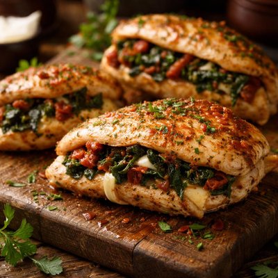 Image of Chicken Breasts Stuffed with Spinach Sun Dried Tomatoes