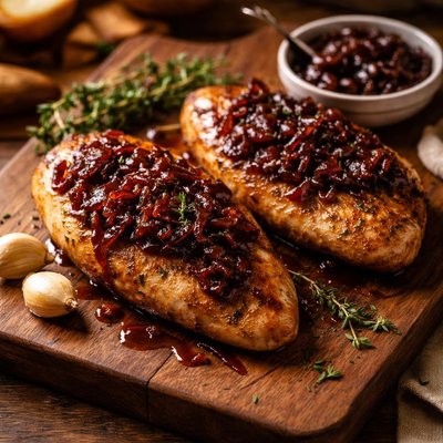 Image of Chicken Breasts with Balsamic Onion Jam