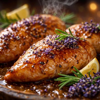 Image of Chicken Breasts with Lavender and Honey Glaze