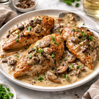 Image of Chicken Breasts with Mushroom Cream Sauce