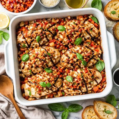 Image of Chicken Bruschetta Casserole Oamc