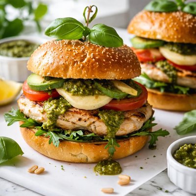 Image of Chicken Burgers Ala Presto Pesto