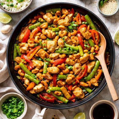 Image of Chicken Cashews and Red Pepper Stir Fry