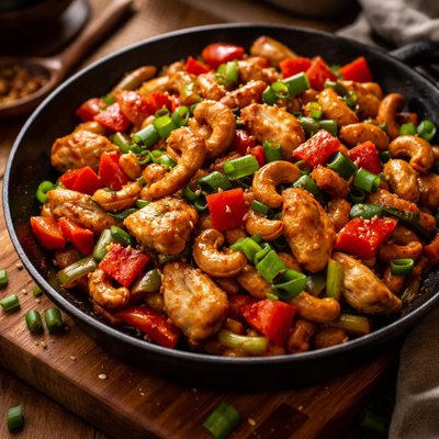 Image of Chicken Cashews Red Pepper and Scallion Stir Fry
