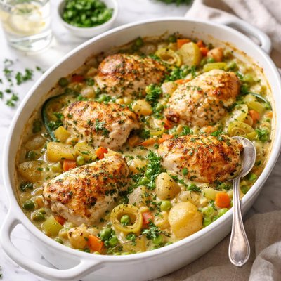 Image of Chicken Casserole with Leek and Vegetables
