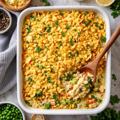 Image of Chicken Casserole with Potato Chip Topping