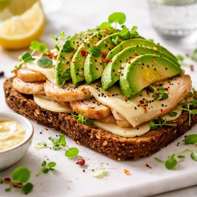 Image of Chicken Cheese and Avocado on Rye
