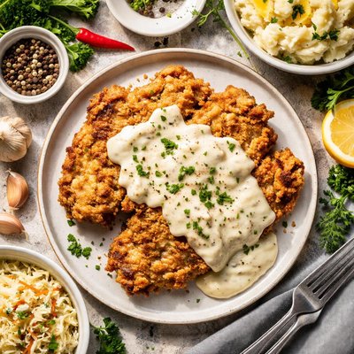 Image of Chicken Country Fried Steak and White Gravy Bobby Flay