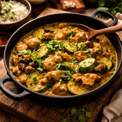 Image of Chicken Courgette and Mushroom Curry