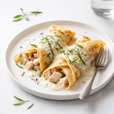Image of Chicken Crepes with Creamy Tarragon Sauce