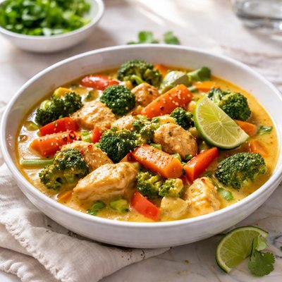Image of Curry de Pollo Bajo en Carbohidratos con Vegetales