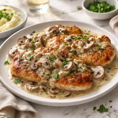 Image of Chicken Cutlets with Creamy Mushroom Gravy