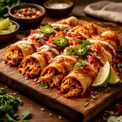 Image of Chicken Enchiladas with Red Sauce