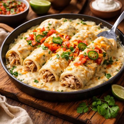 Image of Chicken Enchiladas with Sour Cream Sauce