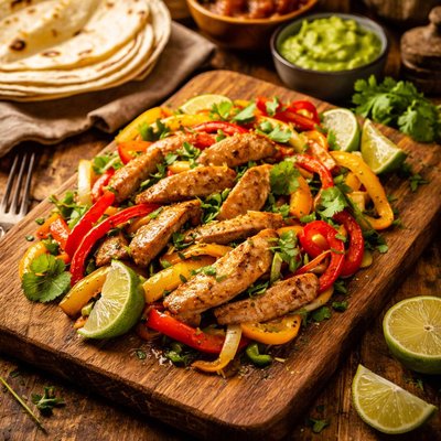 Image of Chicken Fajitas with Lime Garlic and Bell Peppers