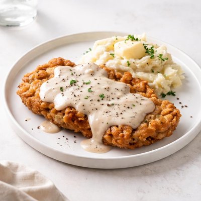 Image of Chicken Fried Steak with Cracked Pepper Gravy