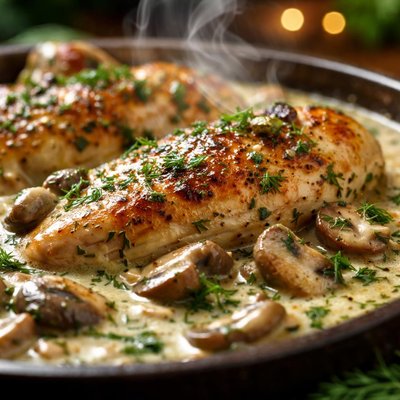Image of Chicken in a Mushroom Dill Cream Sauce Excellent