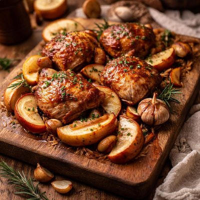 Image of Chicken in Apple and Garlic