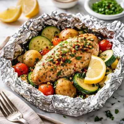 Image of Chicken in Foil Camping Recipe