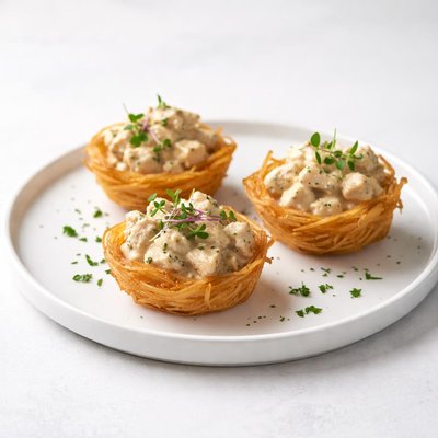 Image of Chicken in Potato Baskets