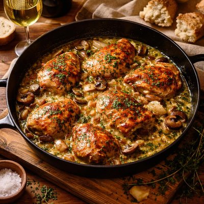 Image of Chicken in Sparkling Wine