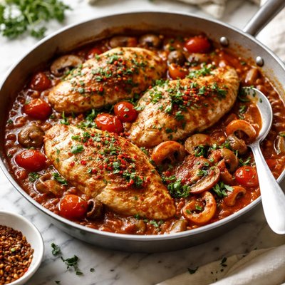 Image of Chicken in Tomato Mushroom Sauce