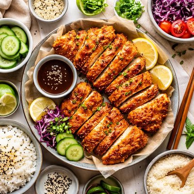 Image of Chicken Katsu Fried Chicken Coated in Japanese Breadcrumbs