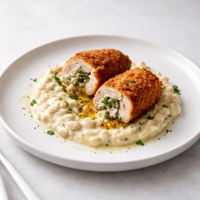 Image of Chicken Kiev with Butter Bean Mash