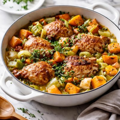 Image of Chicken Leek and Sweet Potato One Pot