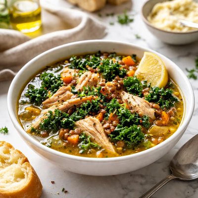 Image of Chicken Lentil Soup with Kale